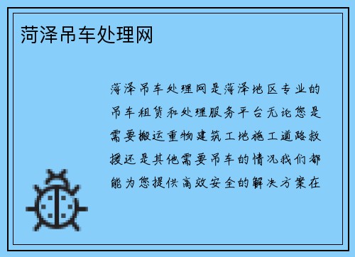 菏泽吊车处理网